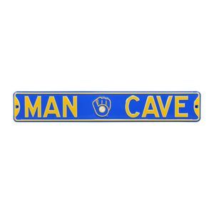 Milwaukee Brewers Man Cave 6" x 36" Metal Street Sign